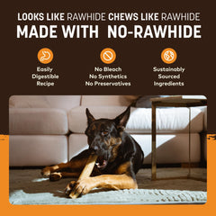 USA-made Earth Animal No Hide Chews with seven ingredients and no bleaches.