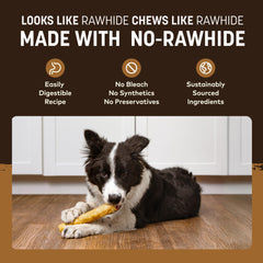 Close-up of venison ingredients in Earth Animal No Hide chews, showcasing quality
