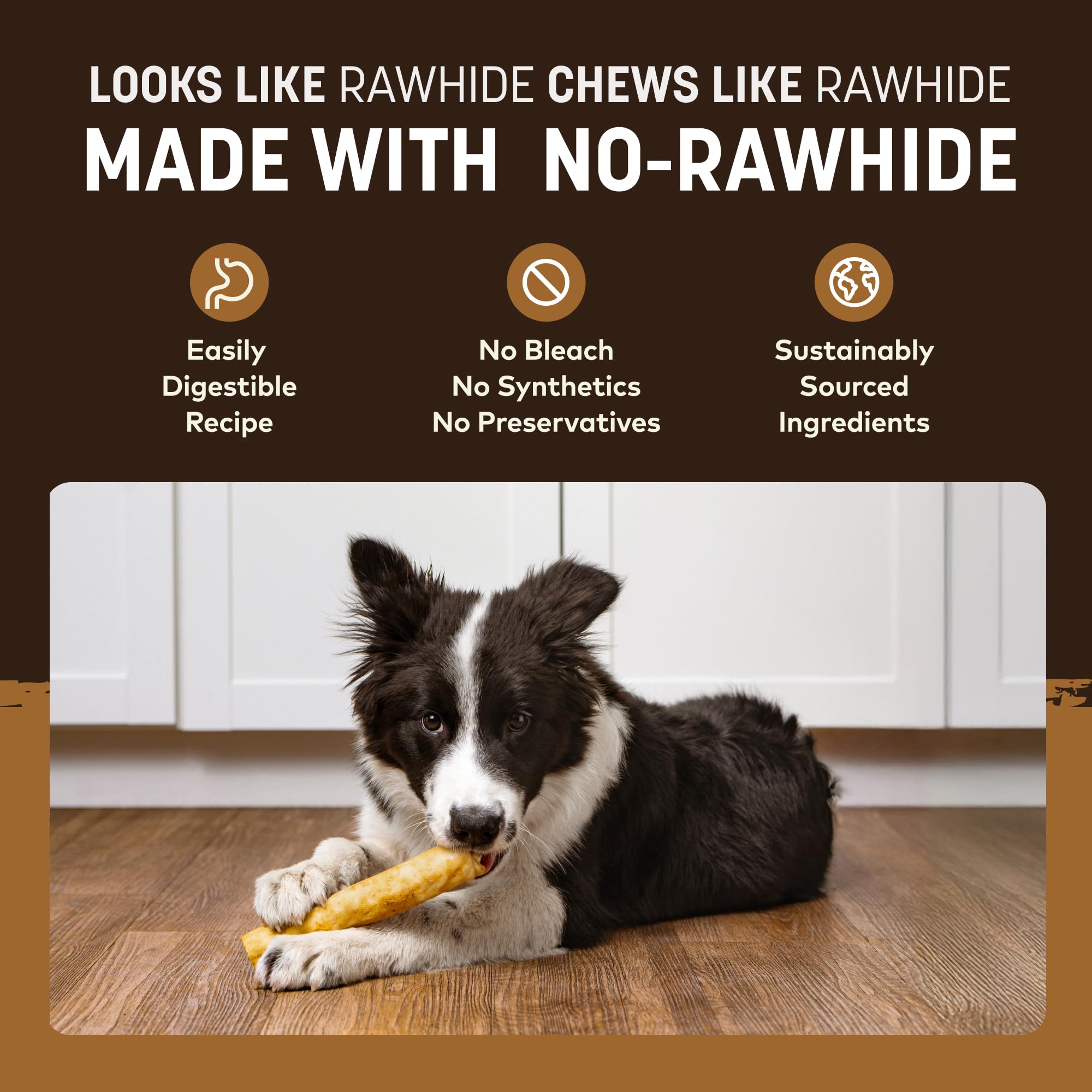Earth Animal No Hide Chews venison rolls USA-made production