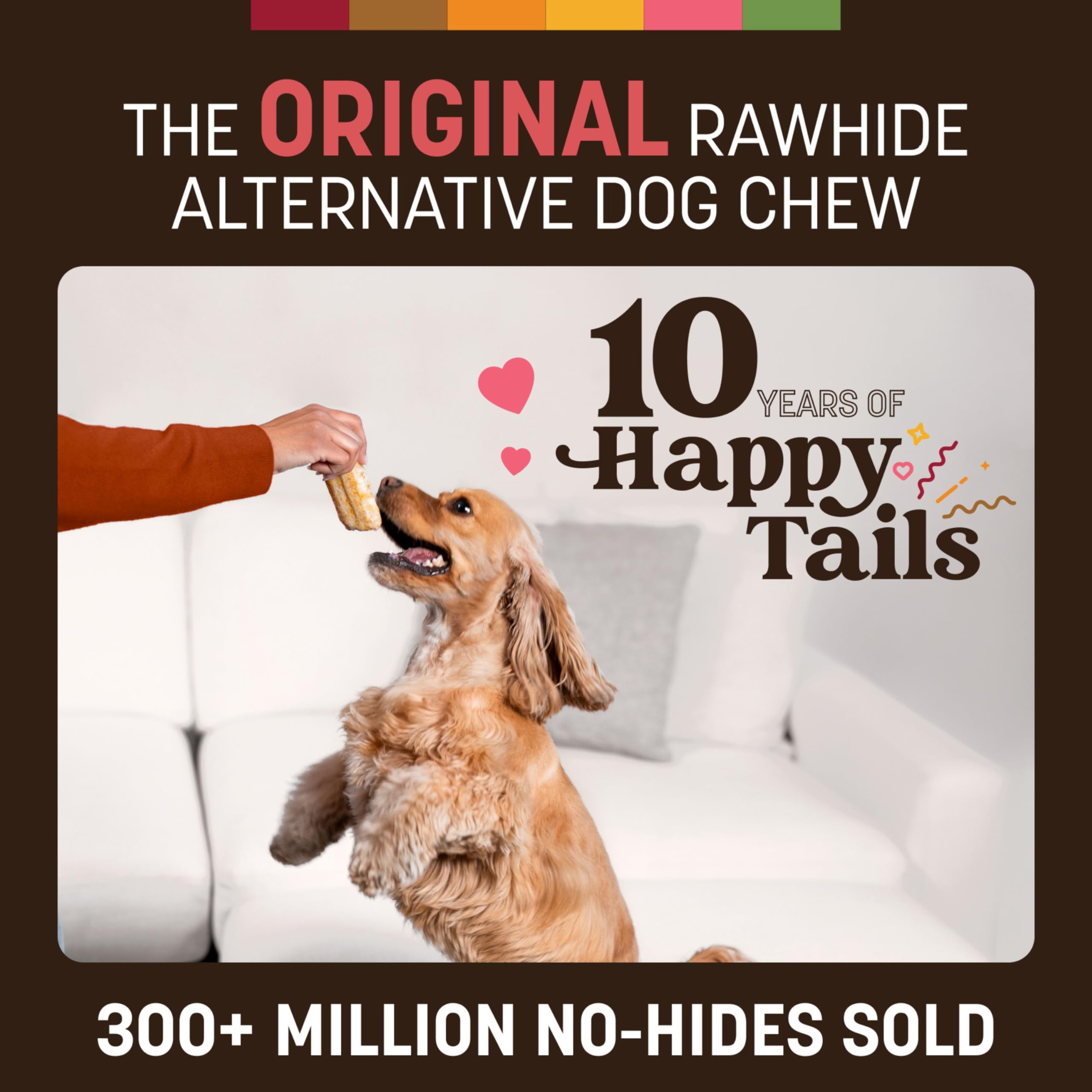 Ingredient list of Earth Animal No-Hide Rolls showing simple, natural components.