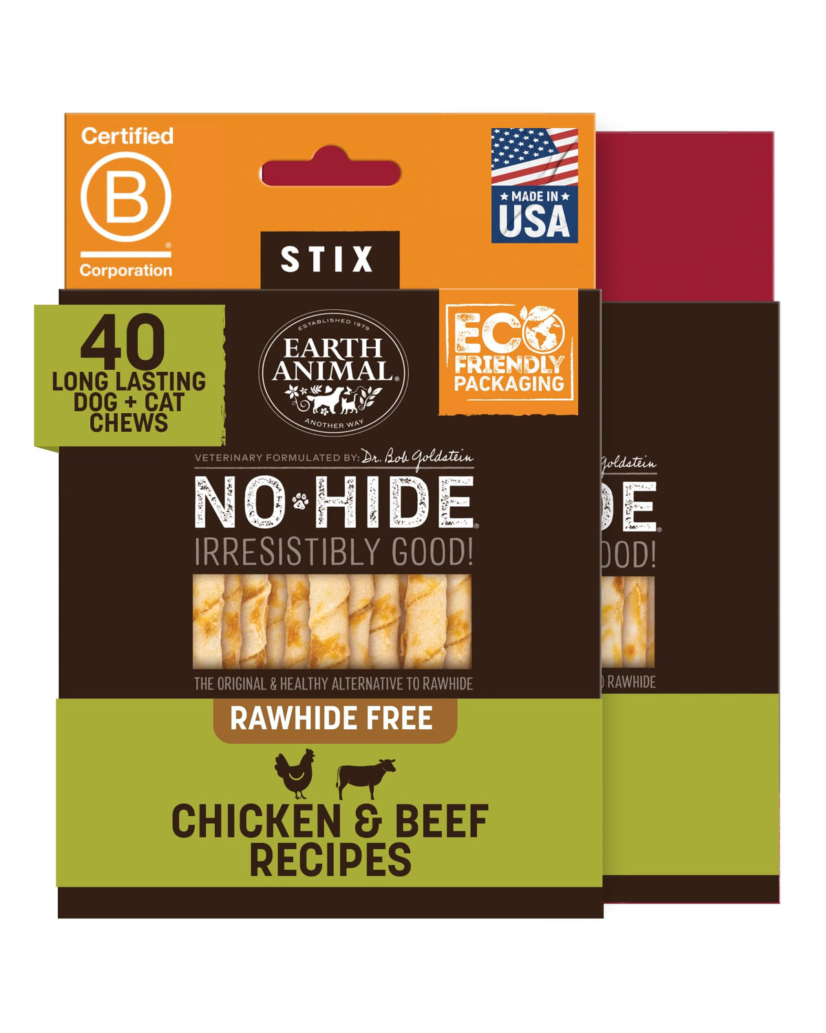Earth Animal No-Hide Stix bundle with chicken and beef for small dogs.