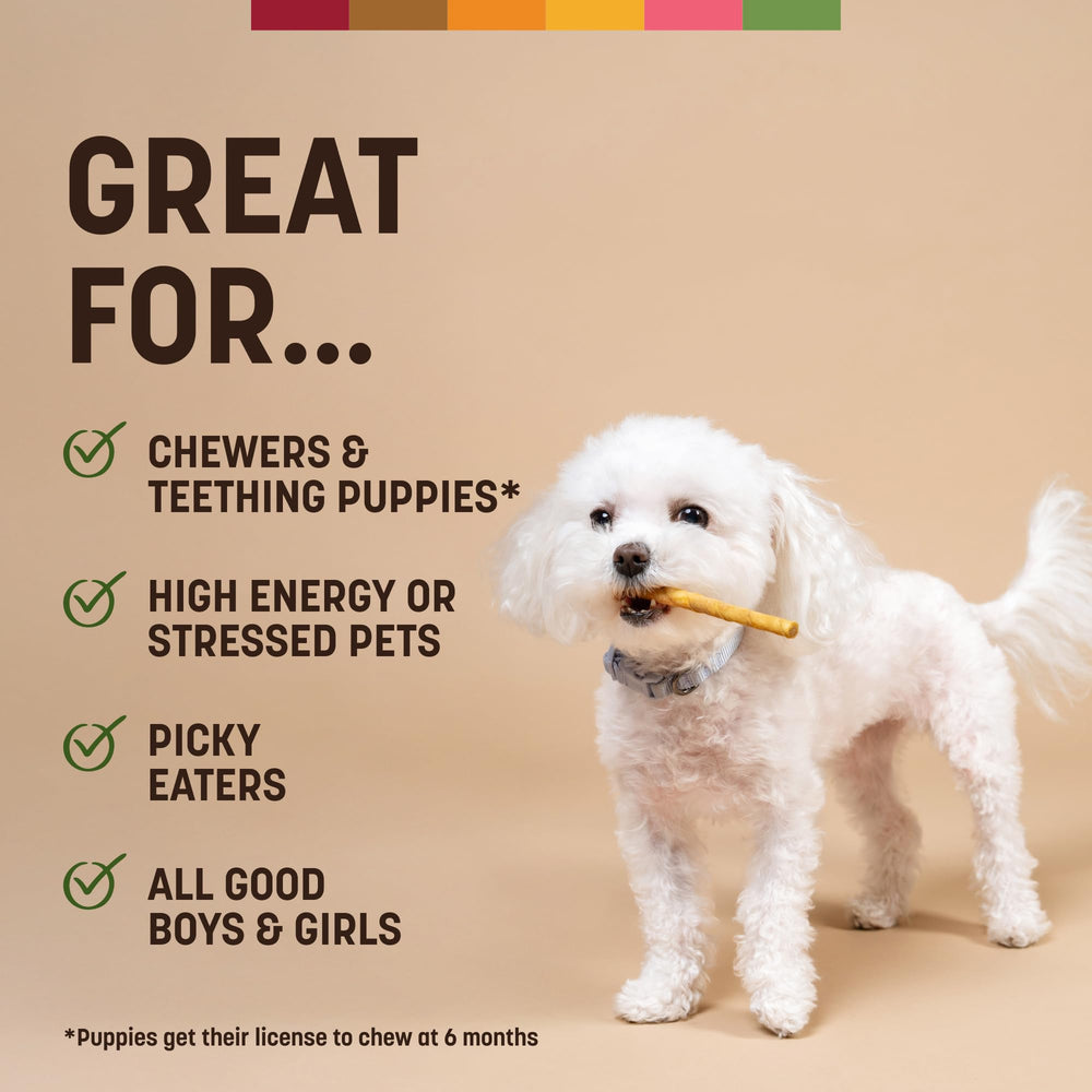 Earth Animal No Hide Stix safety guide display for supervised chewing