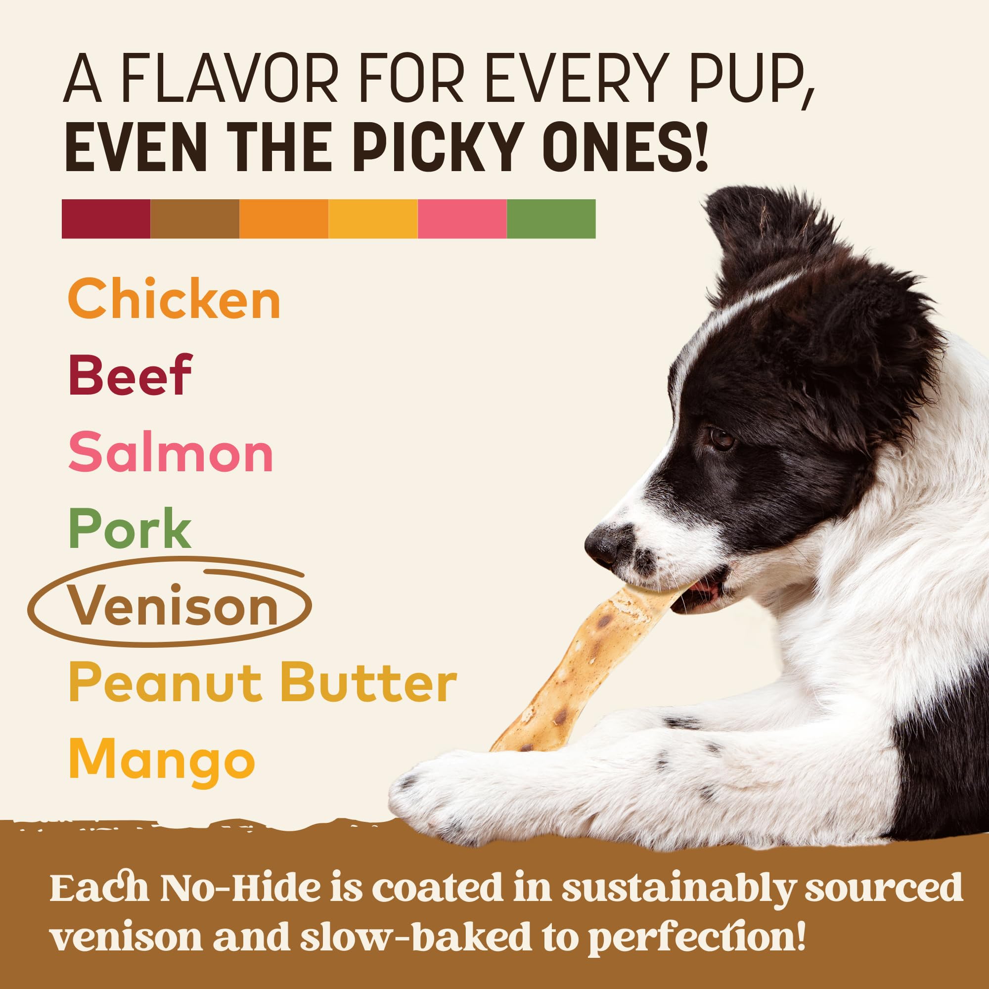 Earth Animal No Hide Strips bite-size shapes are suitable for dogs of all sizes