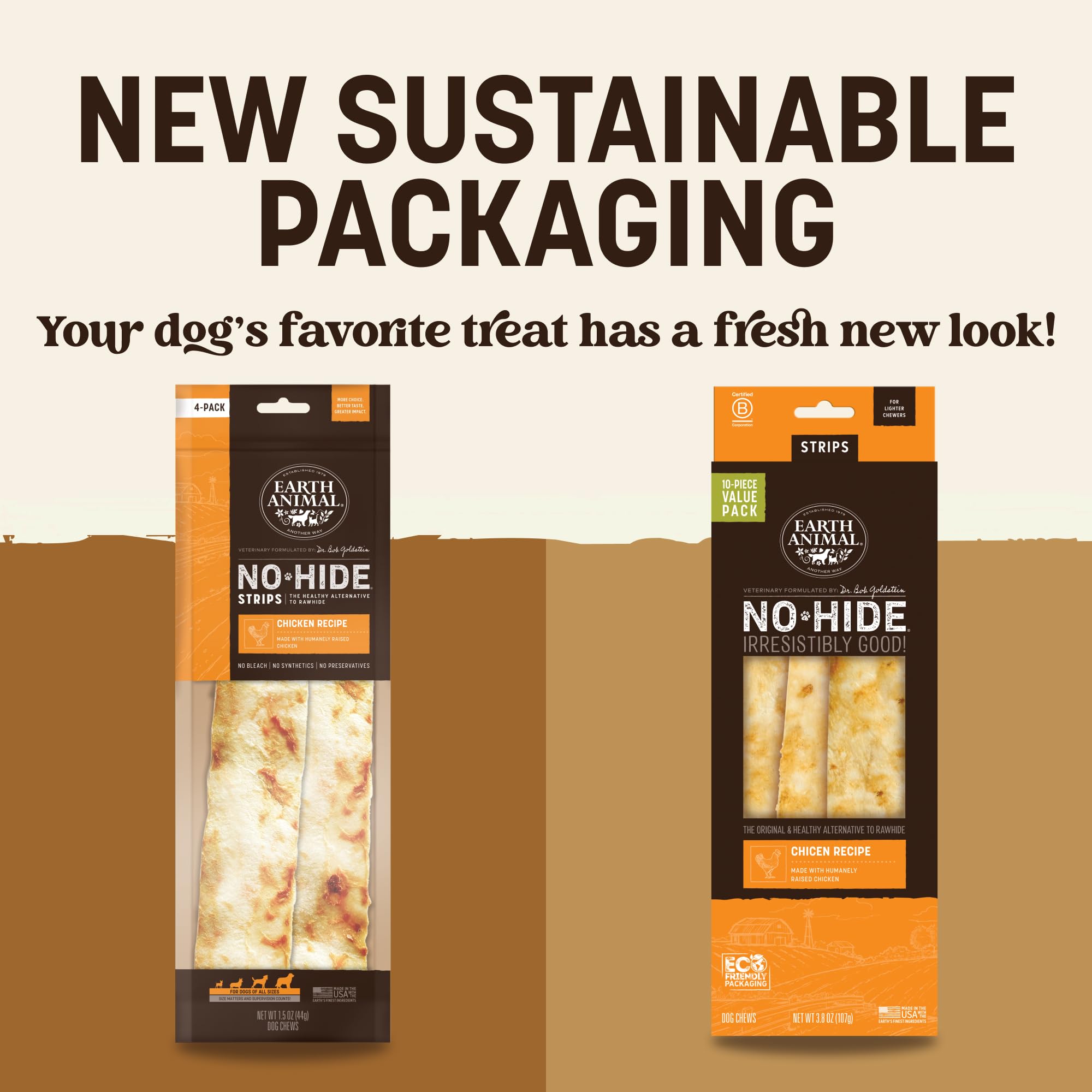 Close-up of Earth Animal No Hide Strips texture highlighting simple ingredients.
