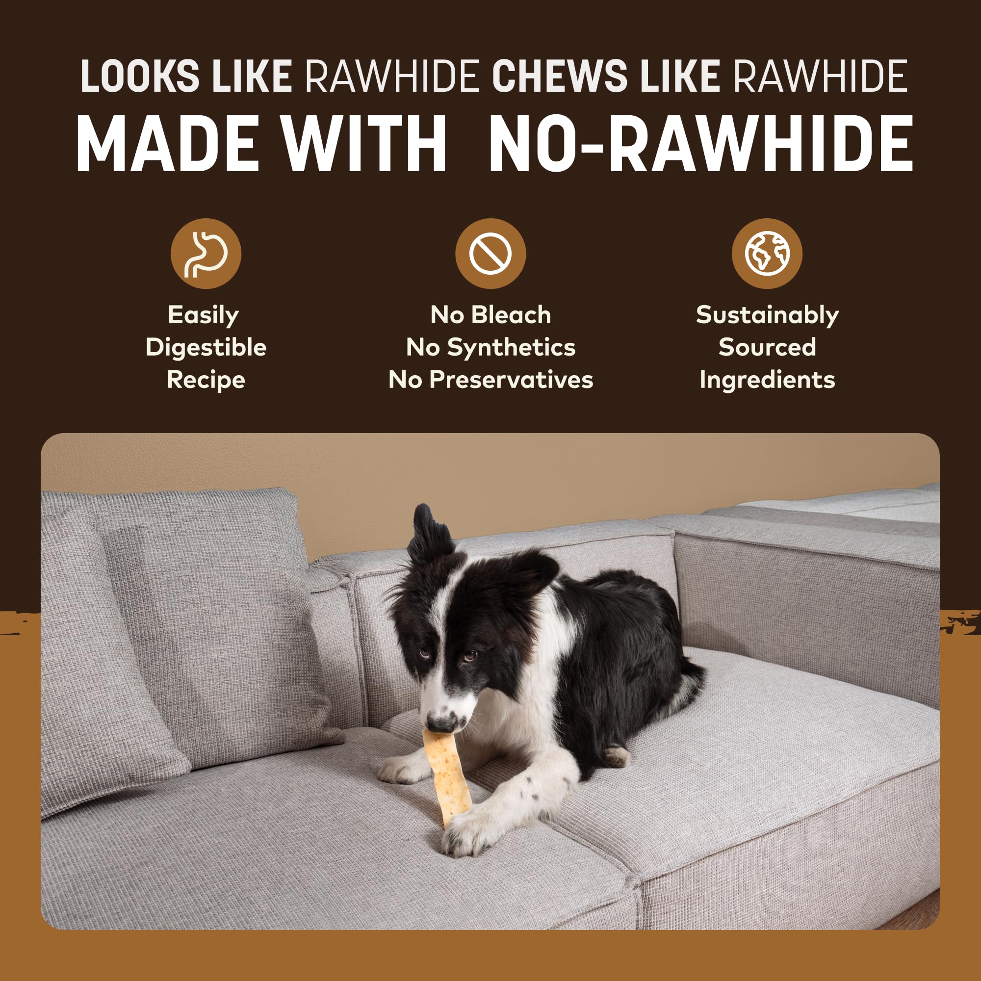 Earth Animal No Hide Strips ingredients list highlights simple, natural components