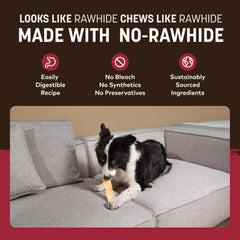 Earth Animal No-Hide Strips packaging highlights USA-made production for dogs.