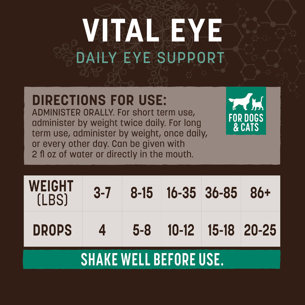 Earth Animal Vital Eye for dogs supports simple dosing during daily routines.