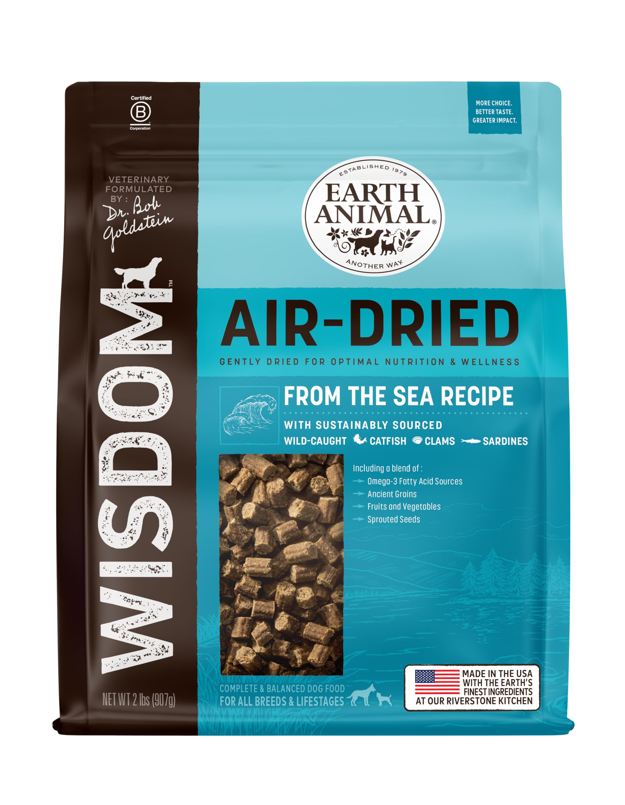 Earth Animal Wisdom sea recipe dog food 2-lbs bag for all breeds