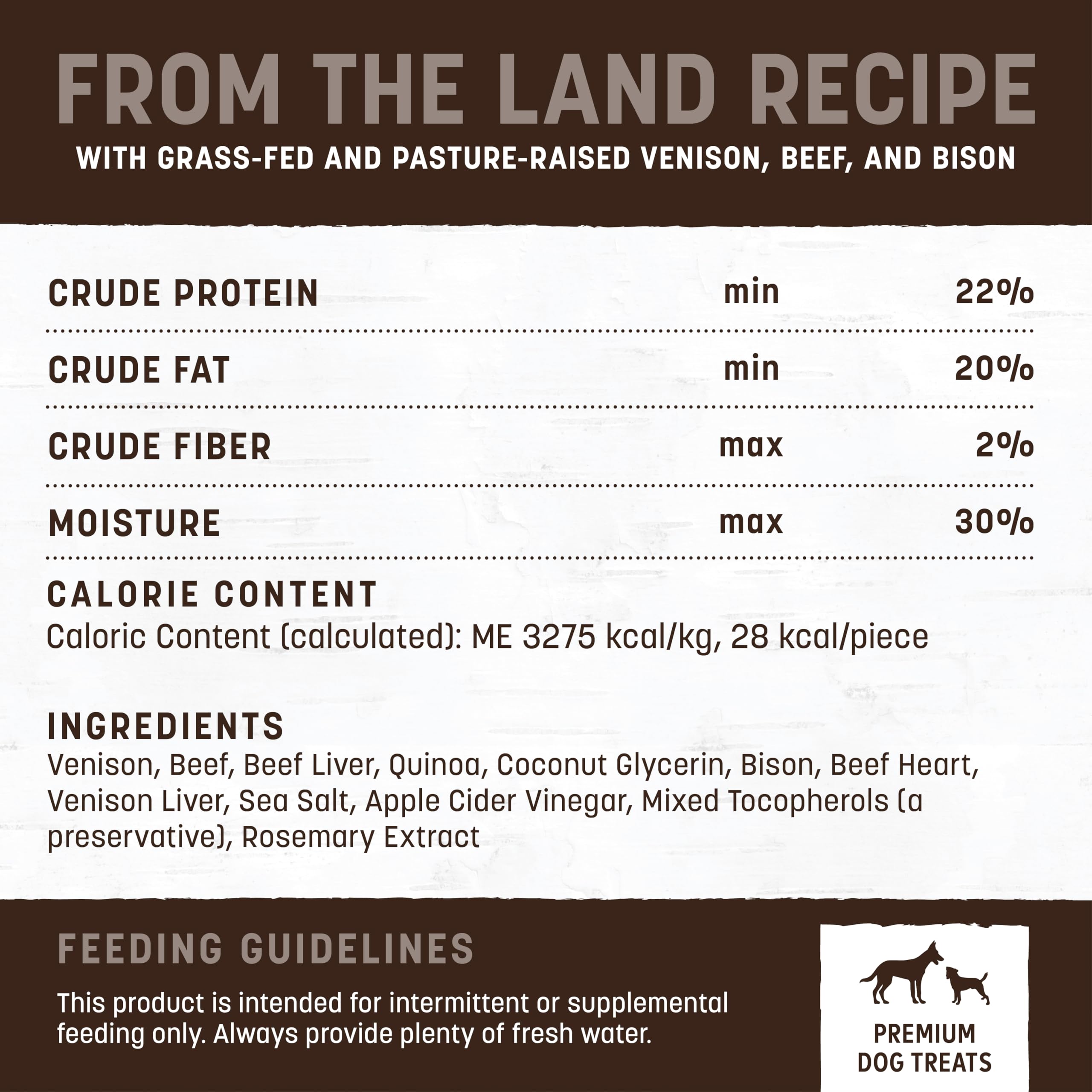 Earth Animal Wisdom Air Dried Jerky beef heart strip, chewy reward during training.
