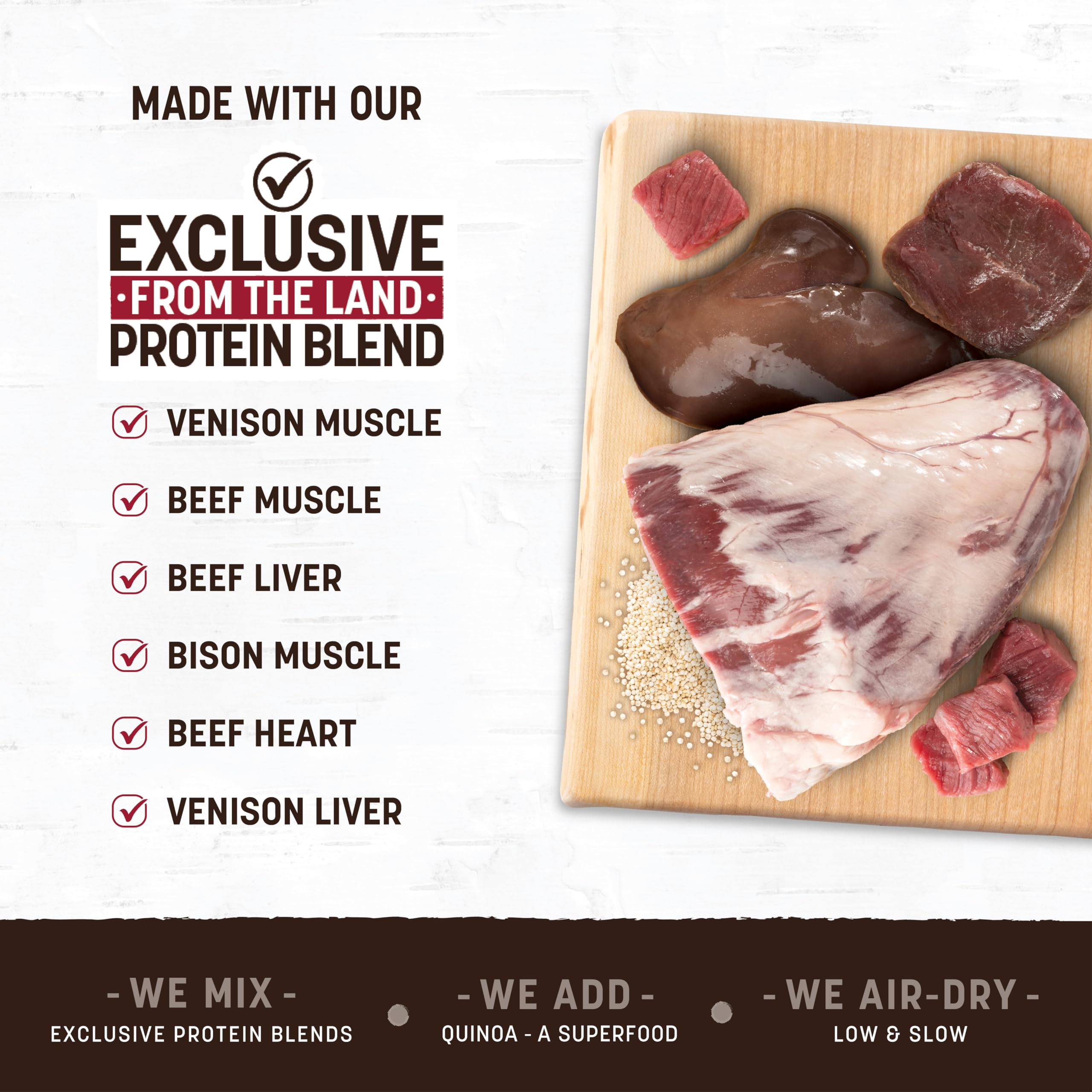 Earth Animal Wisdom Air Dried Jerky bison strip, unique flavor for picky eaters.