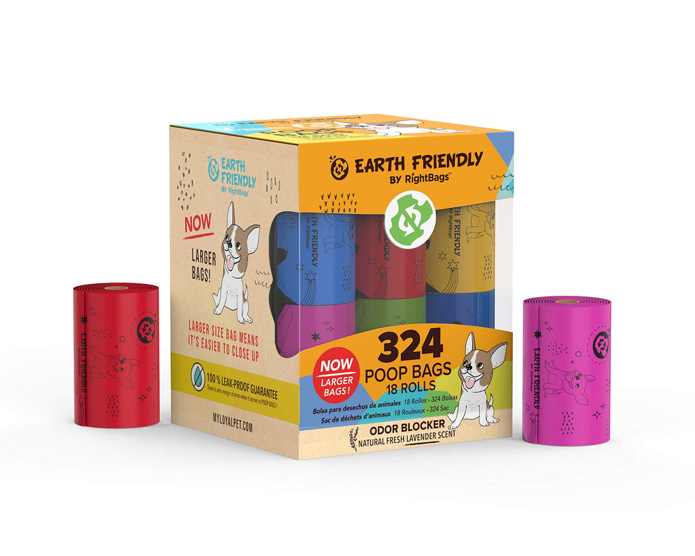 Earth Friendly extra-thick 9x13 bags ideal for large dogs.