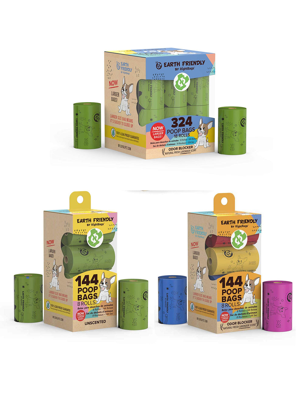 Earth Friendly leak-proof dog bags designed for secure cleanup.