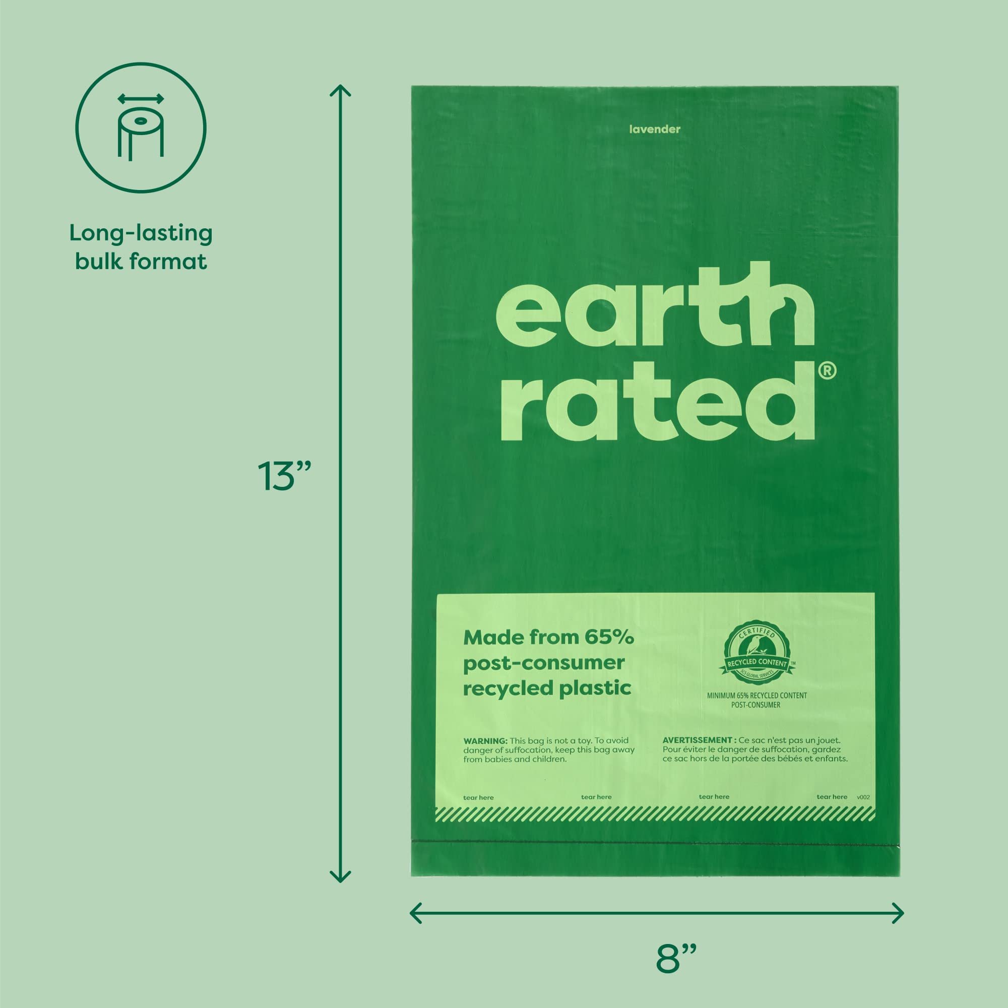 Earth Rated bulk roll of 300 bags for frequent walkers