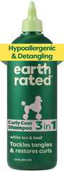 Earth Rated dog detangler shampoo bottle for easy, gentle baths on all coats.