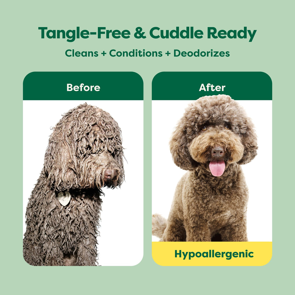 Earth Rated detangler shampoo nozzle demonstrates targeted application for coat and skin.