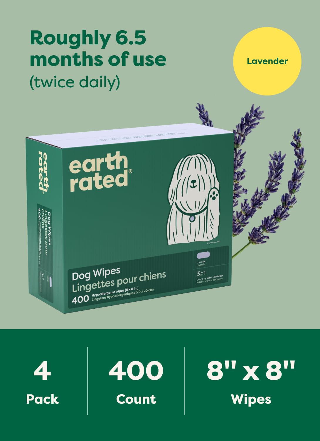 Earth Rated cruelty-free logo visible on product packaging.