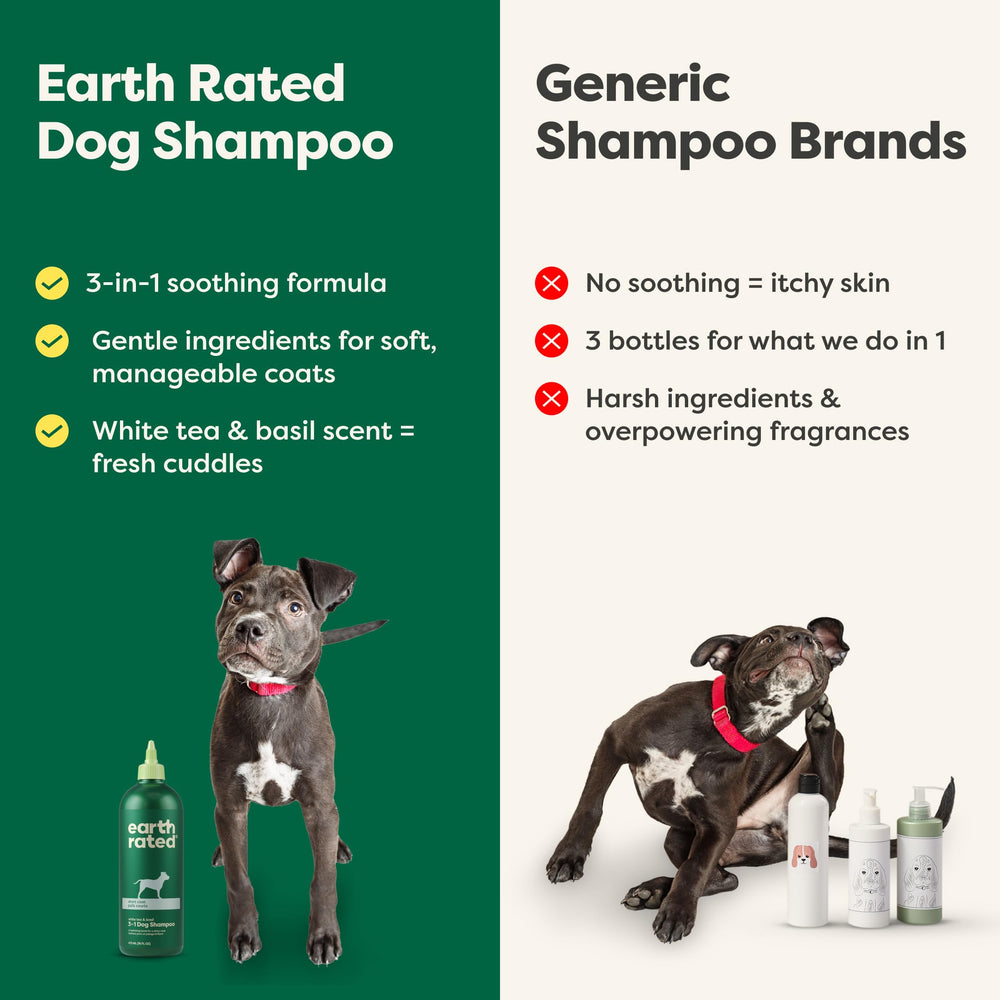 Earth Rated hypoallergenic 3-in-1 shampoo oatmeal and vitamin E for soft coat