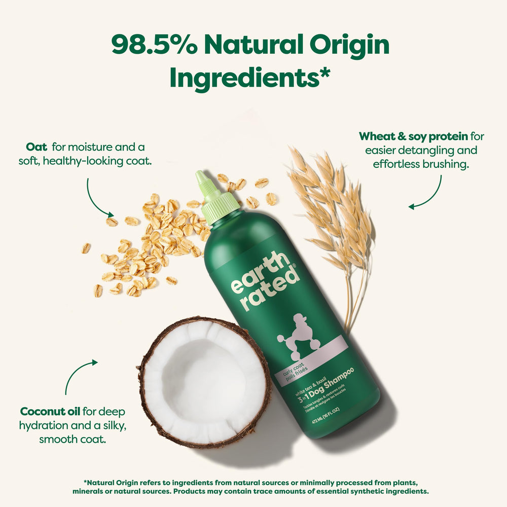 Earth Rated odor-fighting shampoo lather suggests a fresh aroma after bath time.