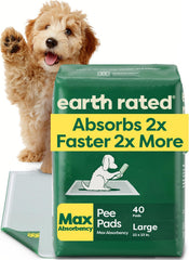 Earth Rated Puppy Pads with AbsorbShield technology for fast absorption.