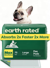 Earth Rated Puppy Pads with AbsorbShield technology for fast absorption and cleaner floors