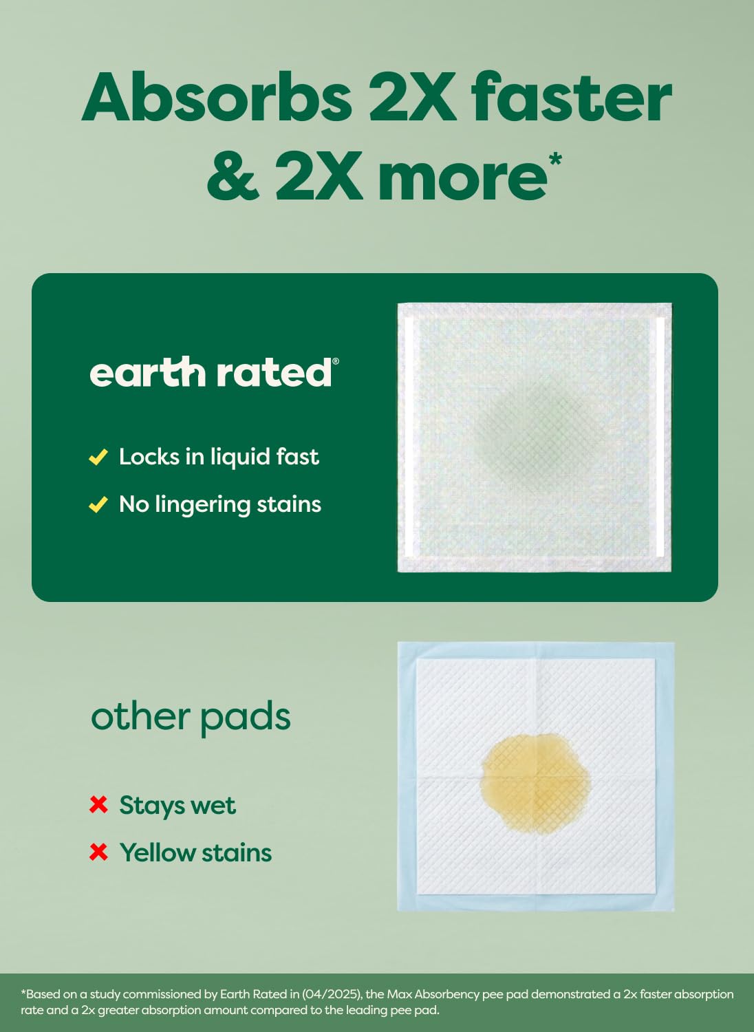 Leak-prevention design with adhesive tabs keeps pads secured on hard floors.