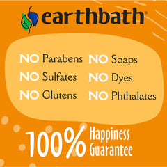 Earthbath hypoallergenic cat shampoo label USA highlights US-made, cruelty-free product.