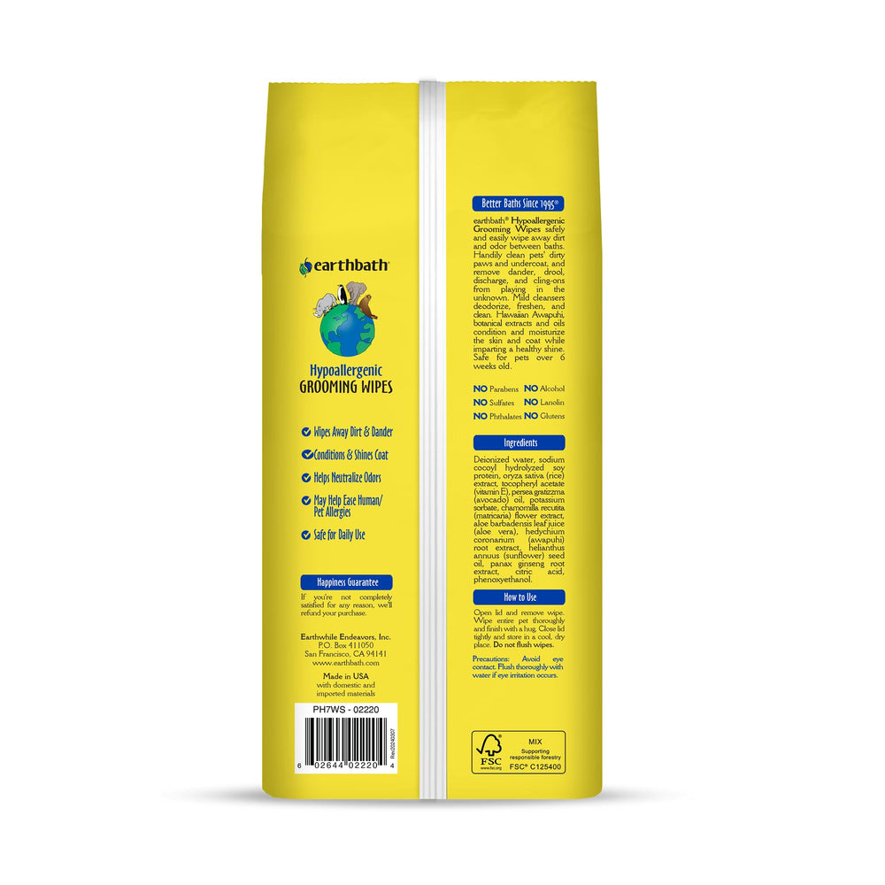 earthbath hypoallergenic wipes close-up texture showing soft, gentle cleansing for sensitive skin