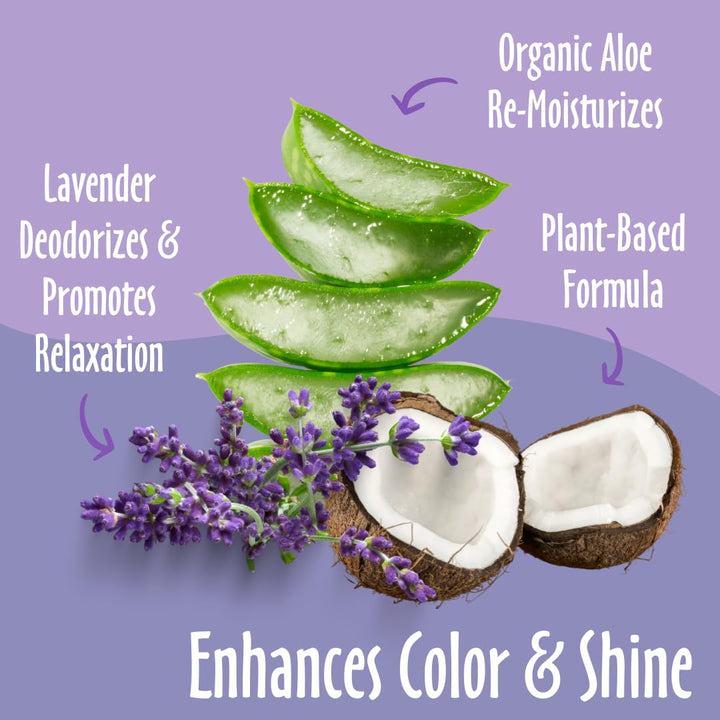 Earthbath Lavender shampoo lather on a dog leaves a soft, fragrant coat.