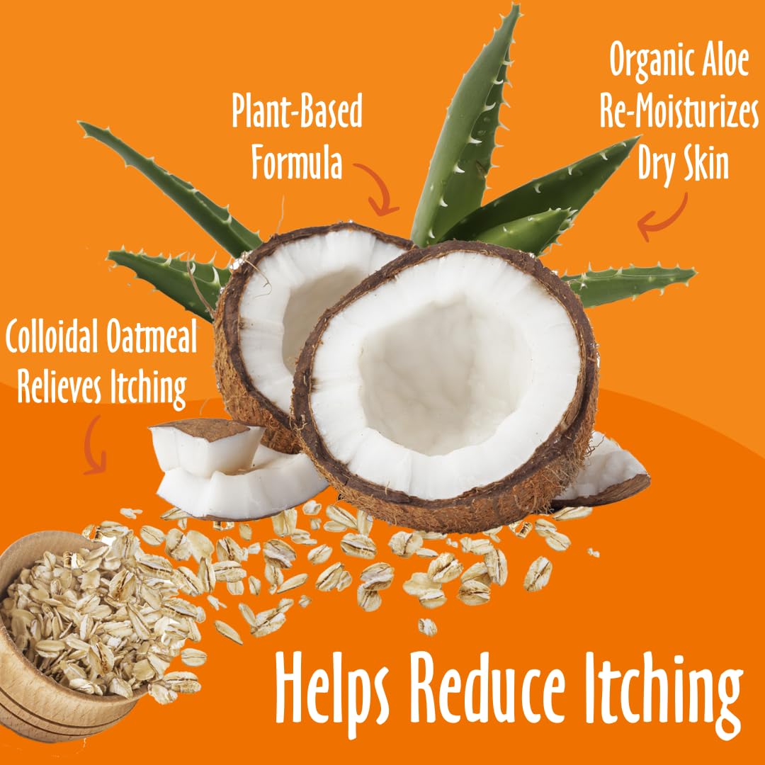 Earthbath Oatmeal and Aloe Conditioner coat glow for a healthy look.