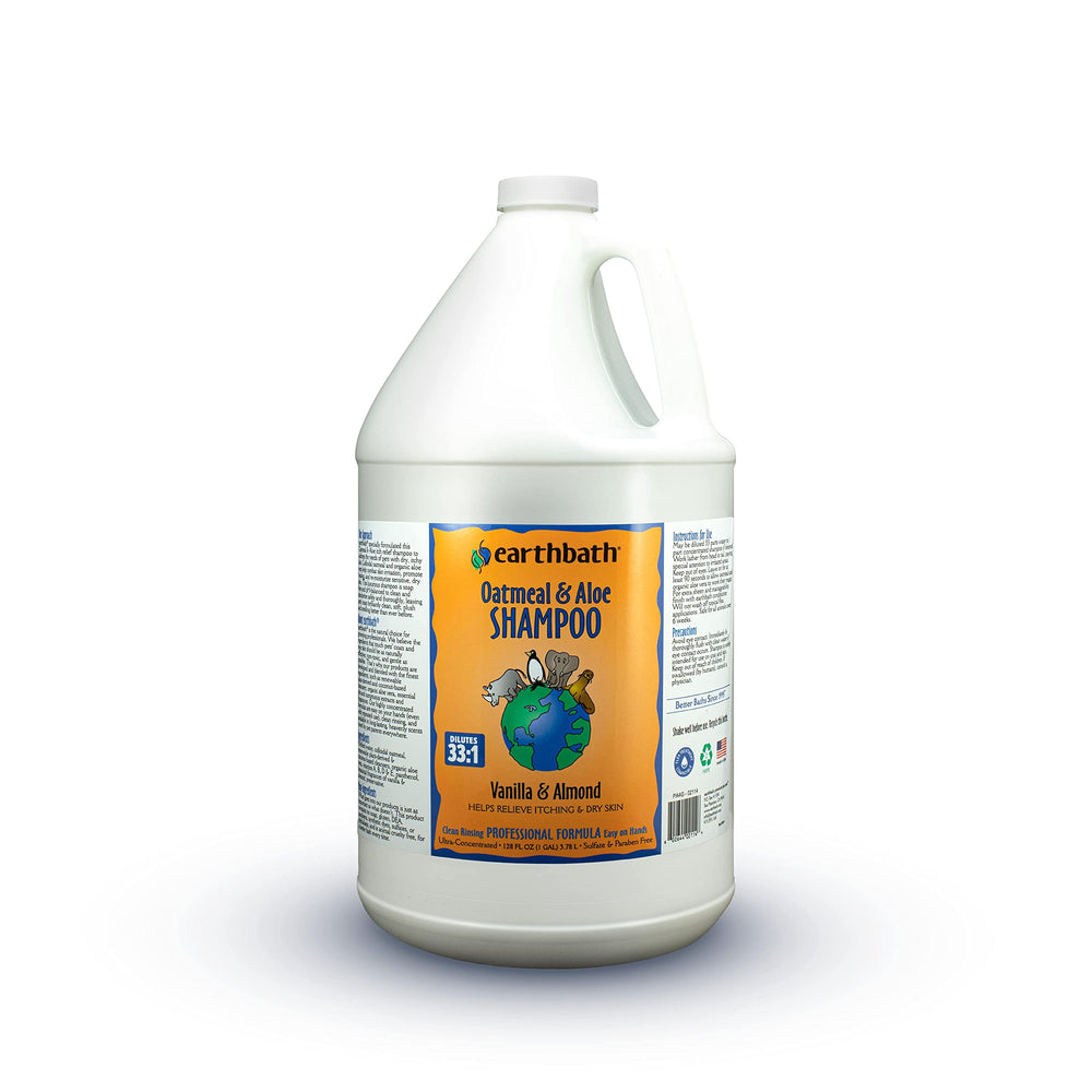 Earthbath Oatmeal & Aloe dog shampoo bottle for gentle cleansing and deodorizing