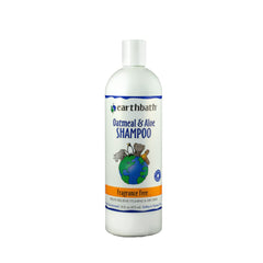 Earthbath Oatmeal & Aloe dog shampoo bottle ready for gentle cleansing of sensitive skin