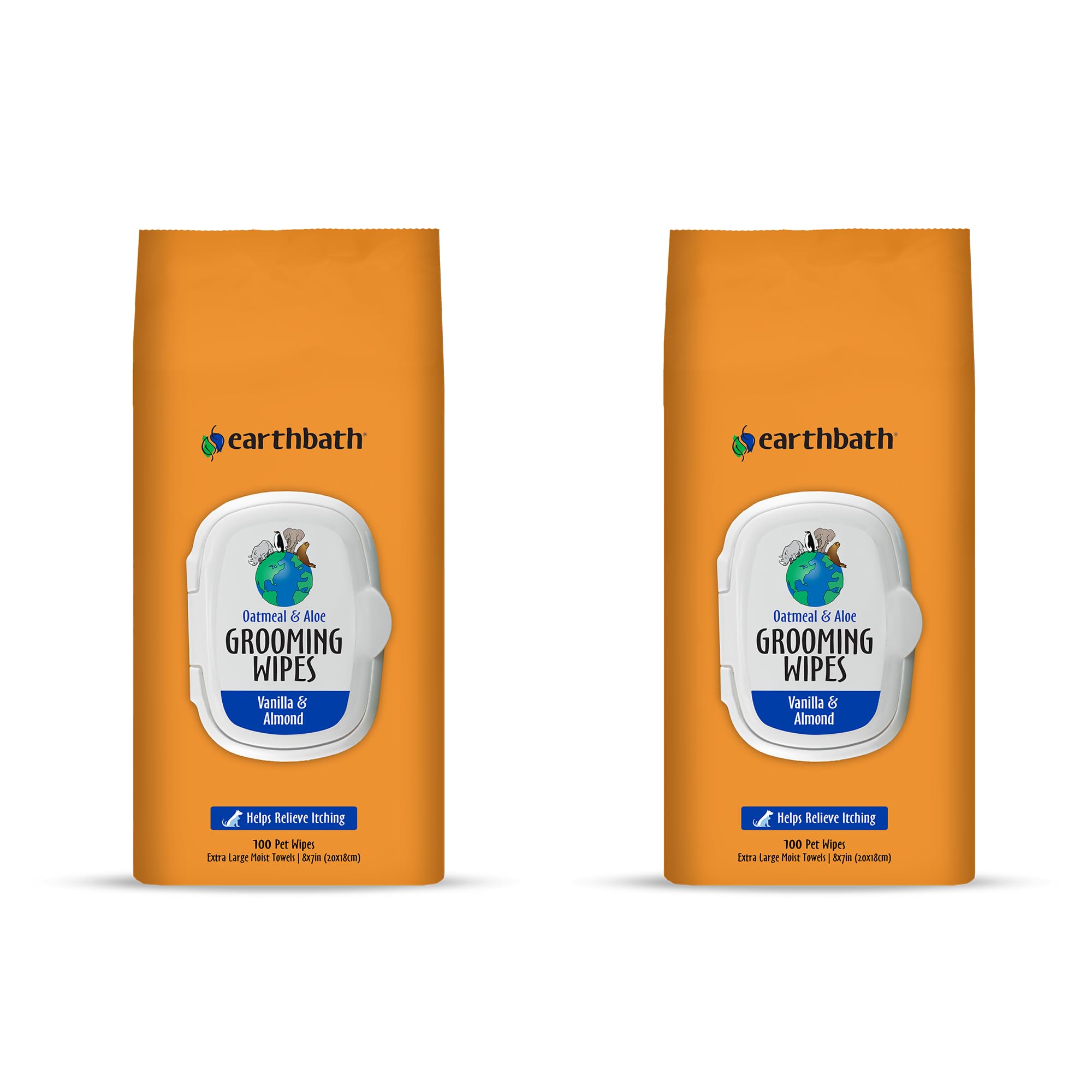 Earthbath Oatmeal & Aloe Grooming Wipes for paws soothe dry skin and clean dirt.
