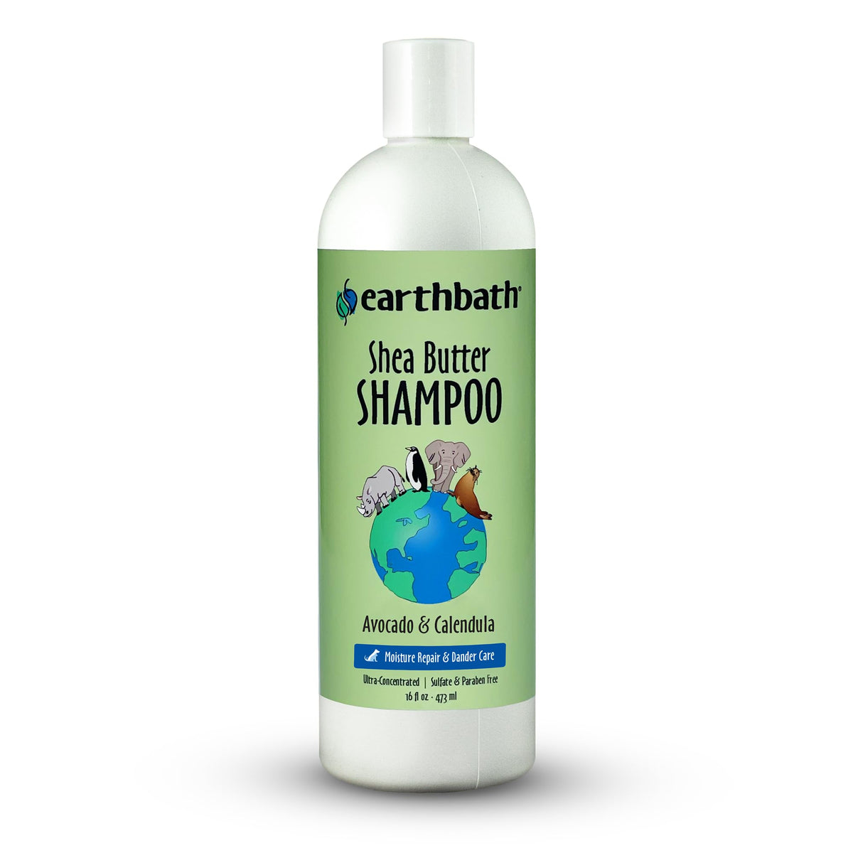 Earthbath Shea Butter Shampoo bottle for dog moisture care.