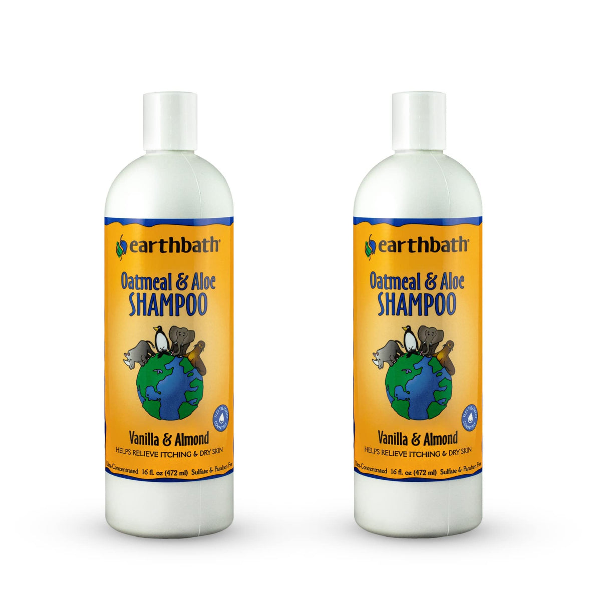 Earthbath Vanilla and Almond dog shampoo bottle with a soothing scent and clean coat.