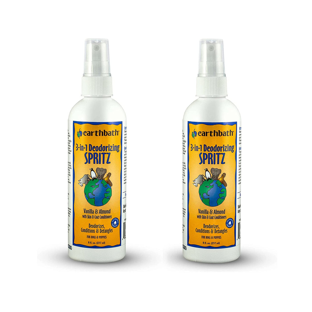 Earthbath Vanilla & Almond Spritz bottle for between-bath refresh and deodorizing.