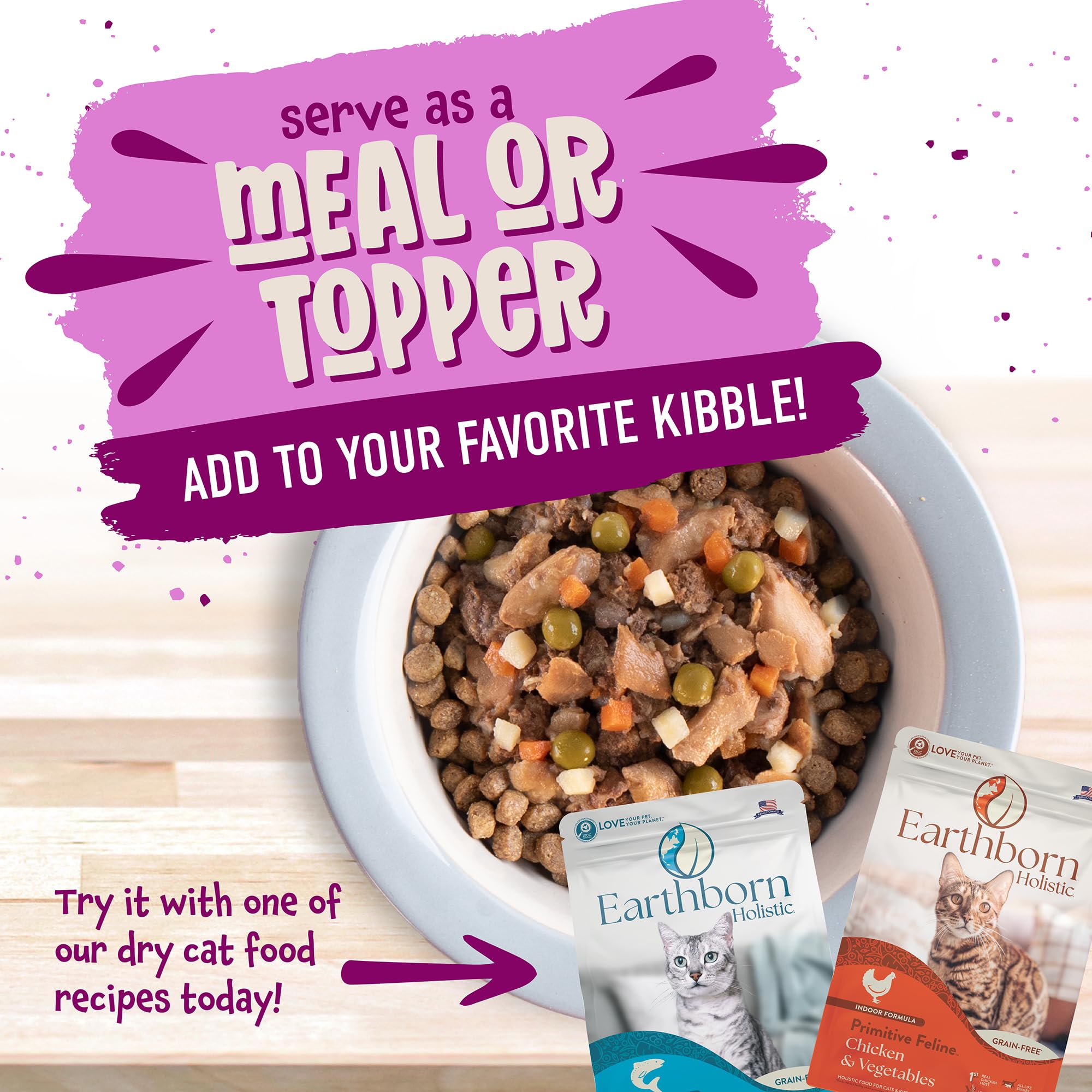 Earthborn Holistic Harbor Harvest serving bowl, demonstrating versatile meal options.