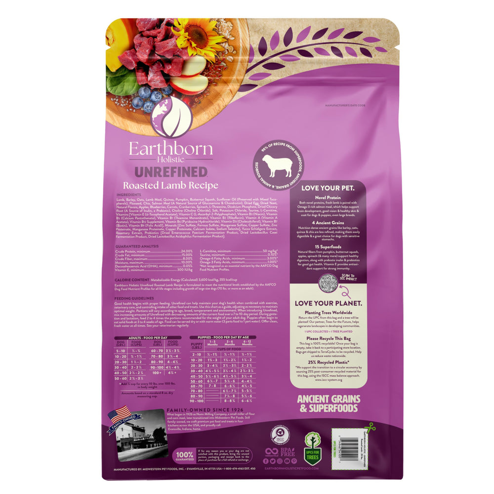 Earthborn Holistic pea-free recipe dog food for dogs with sensitive stomachs.