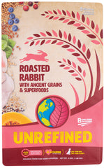 Earthborn Holistic Venture roasted rabbit kibble in a bowl supports digestion.