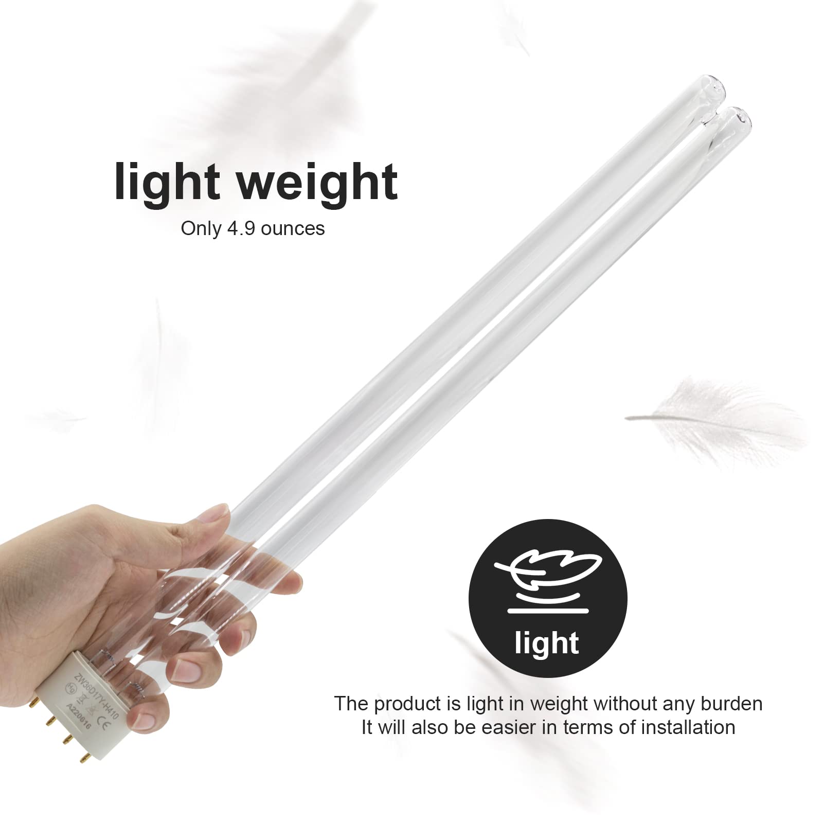 Earthtec UV bulb lamp packaged; ready replacement part with clear specs