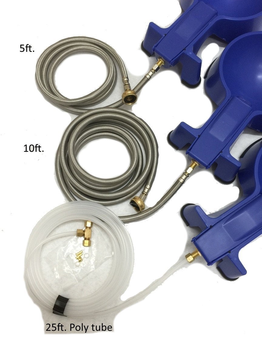 Easy-Clean Water Bowl stainless steel hose attachment for flexible setup.