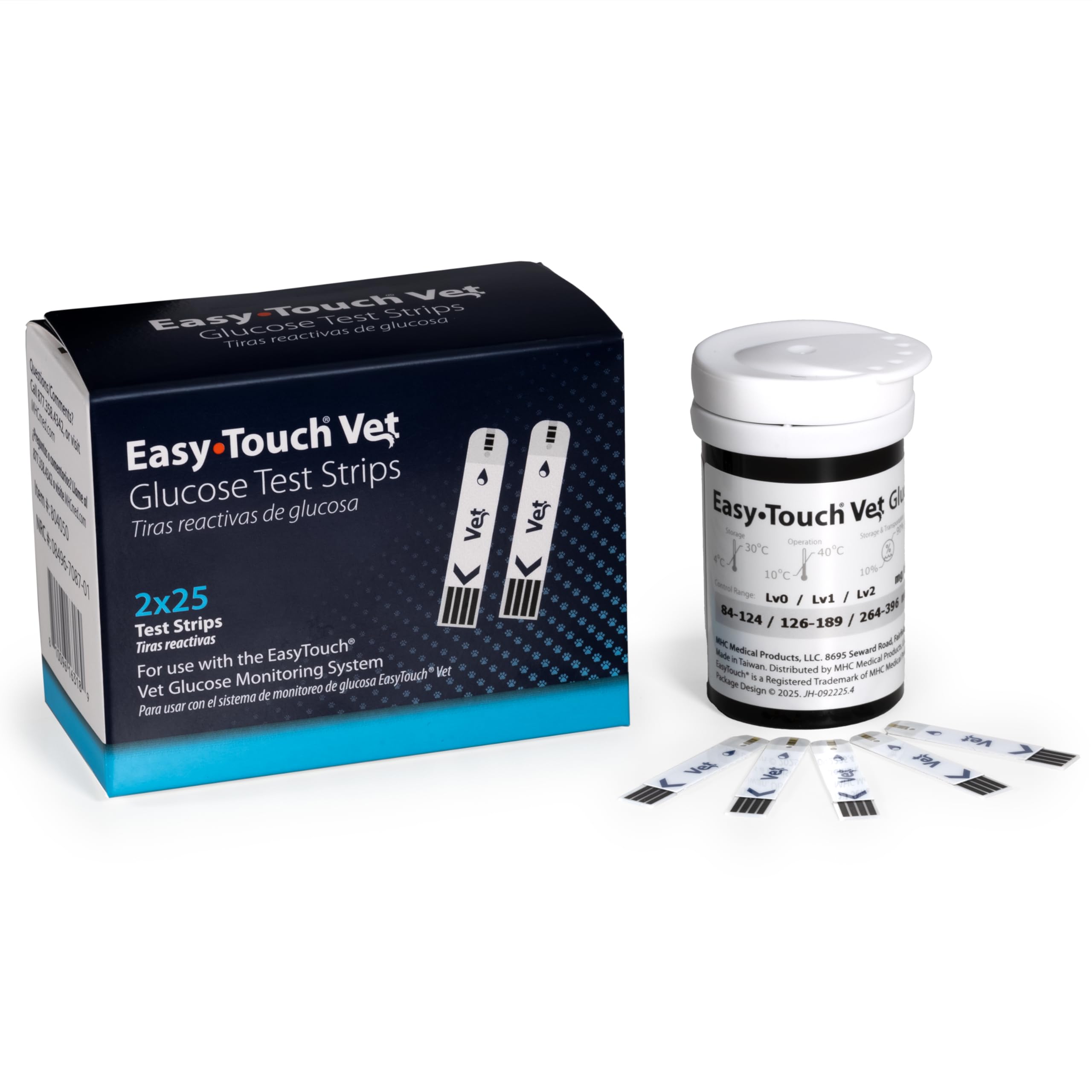 Easy Touch Pet Glucose Test Strips box for at-home use.