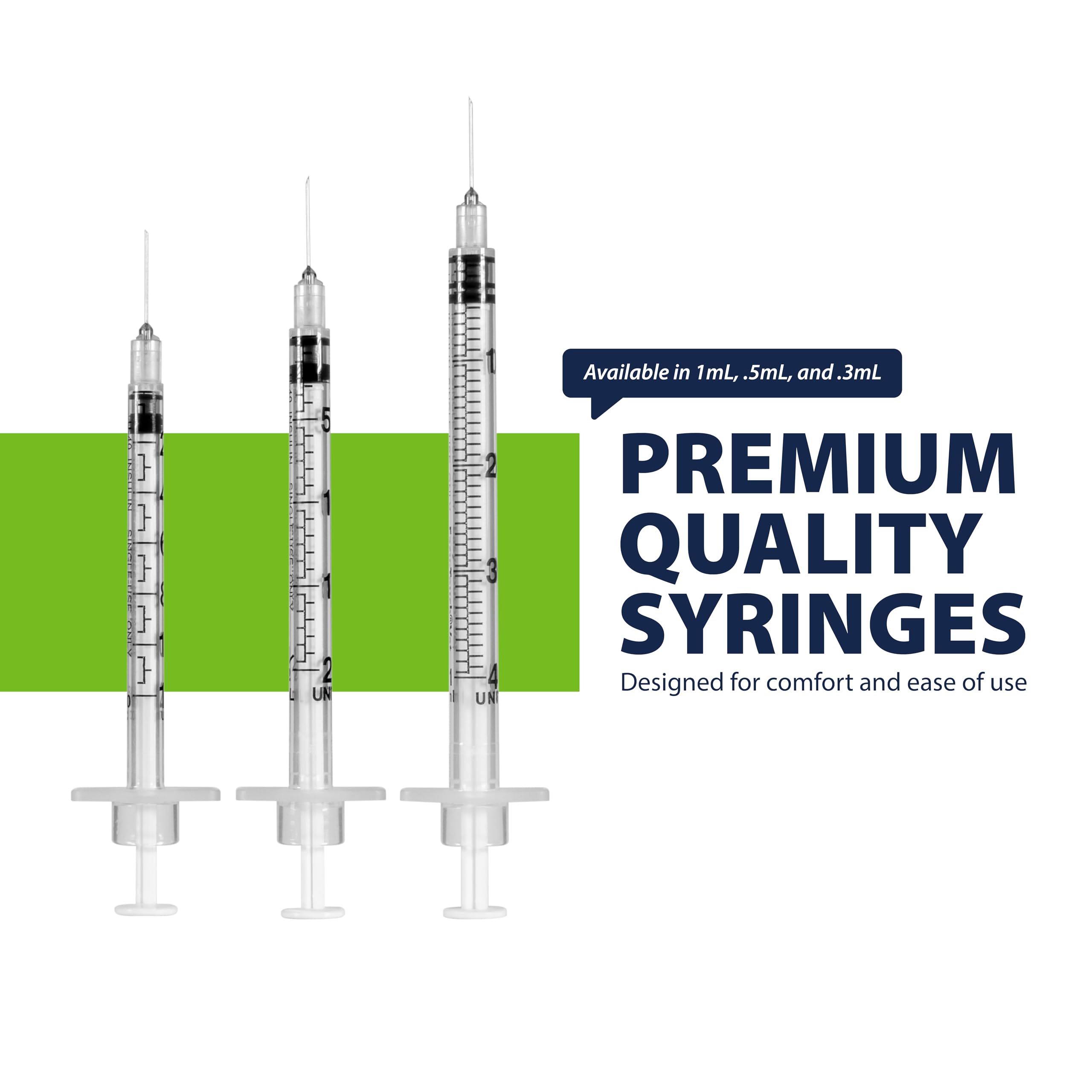 BPA-free medical-grade materials used in Easy Touch U-40 syringes.