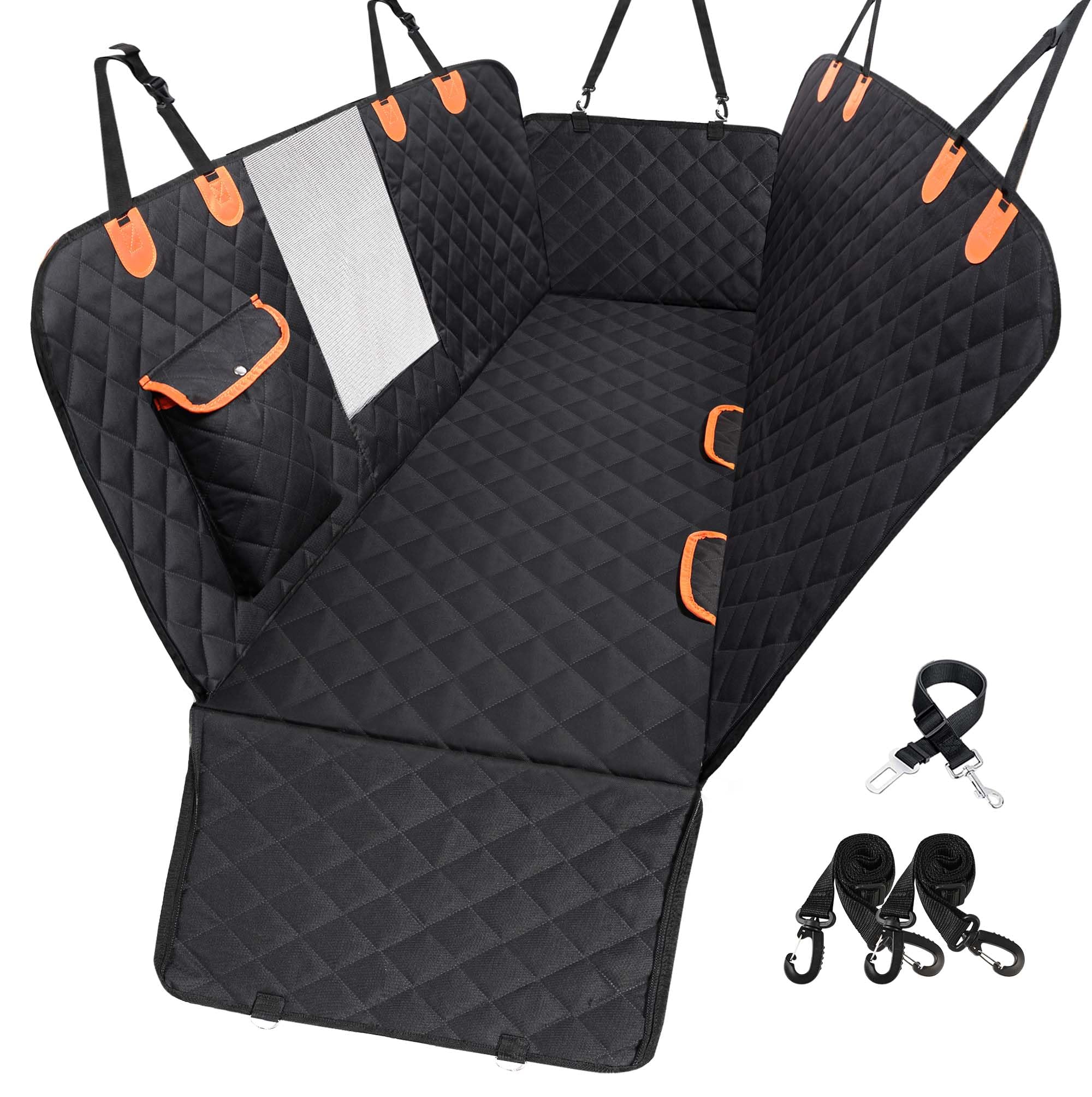 EasyHaWei dog car seat cover mesh window enhances airflow and calms pets during trips.