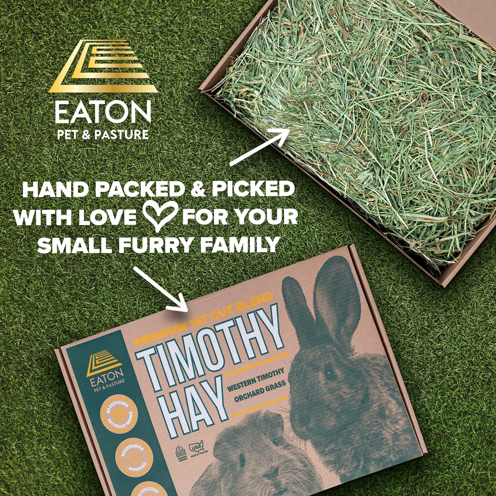 Eaton Pet and Pasture fresh-fragrance box opening signals quality.