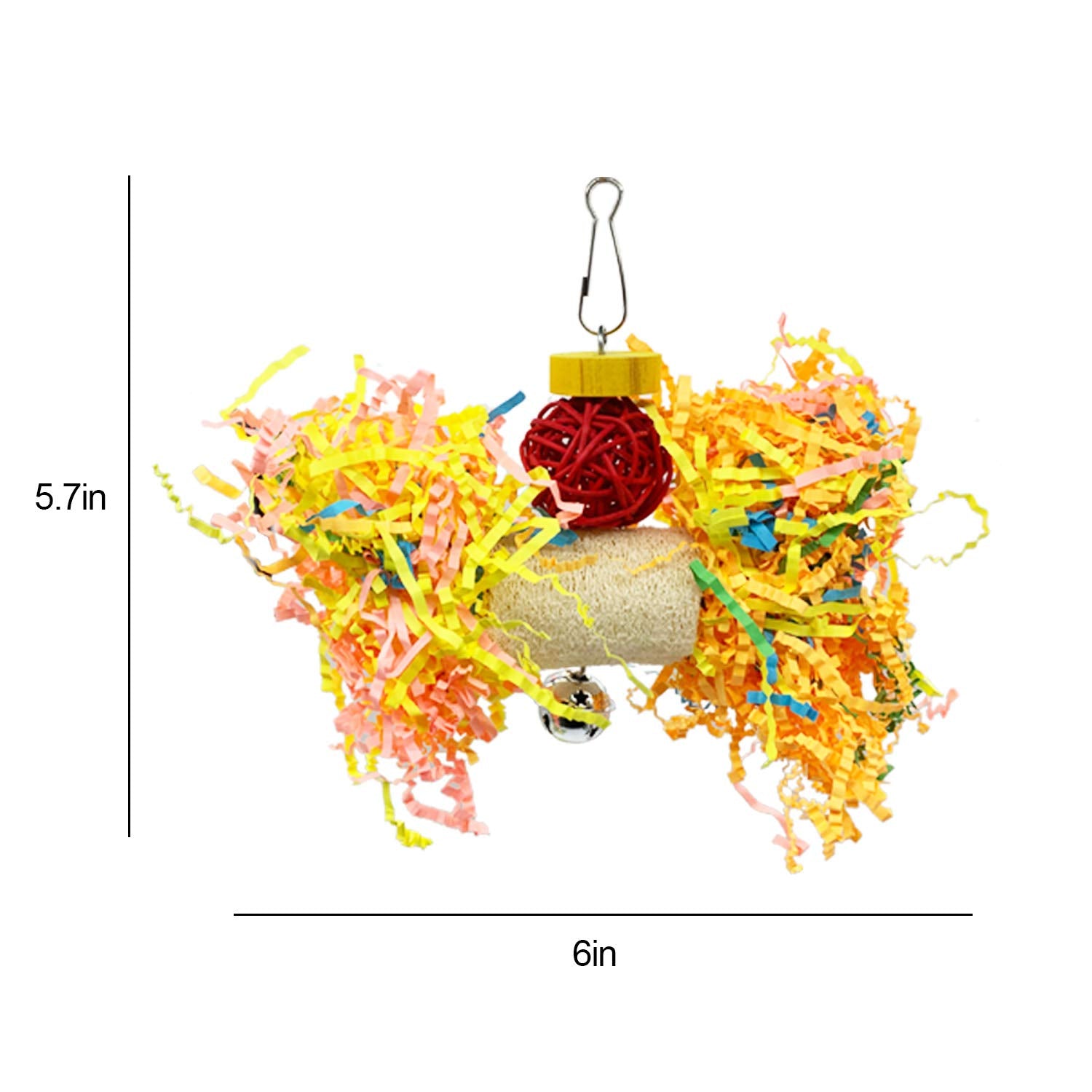 EBaokuup eco-friendly bird toy blends loofah and rattan for sustainable play.