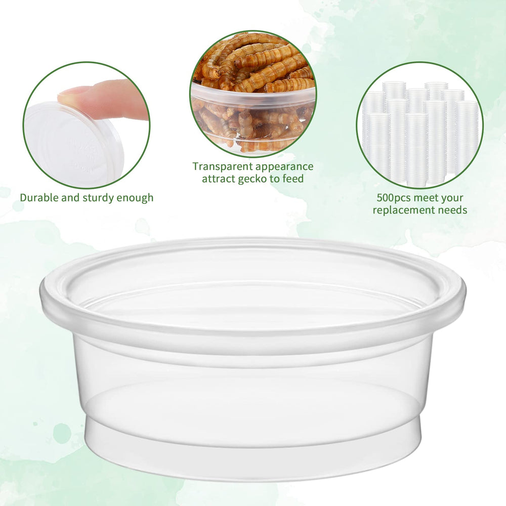EBOOT small-pet cups measure 4.5 x 3.5 x 1.6 cm, ideal for tiny reptiles.
