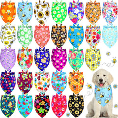 Eccliy spring dog bandana with flower pattern for a stylish sunny-day look.