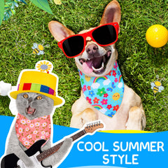 Eccliy dog bandana size 64x43x43 cm fits many dogs.
