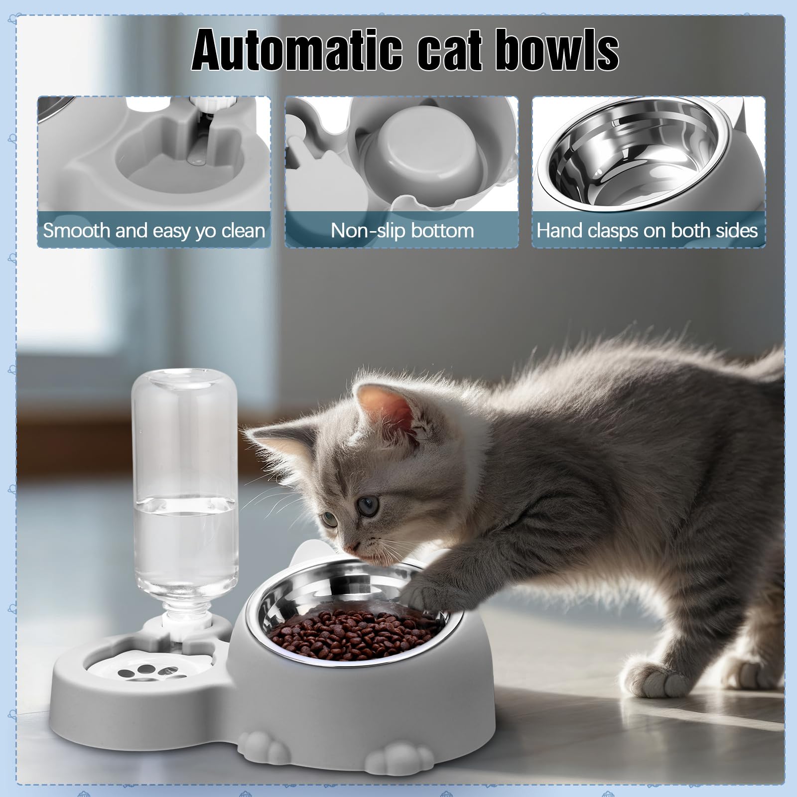 Eccliy kitten starter kit automatic drinking bowl keeps water accessible for hydration