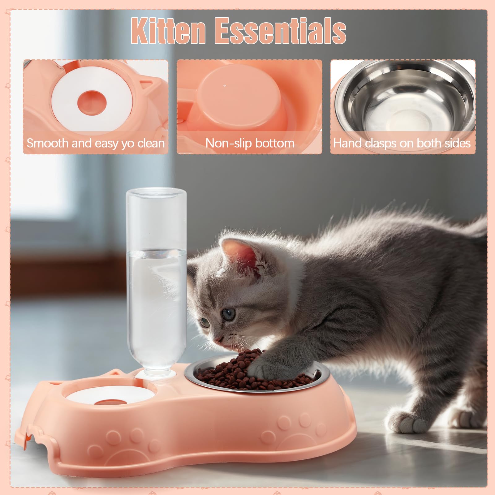 Eccliy kitten starter kit automatic drinking water bowl promotes steady hydration.
